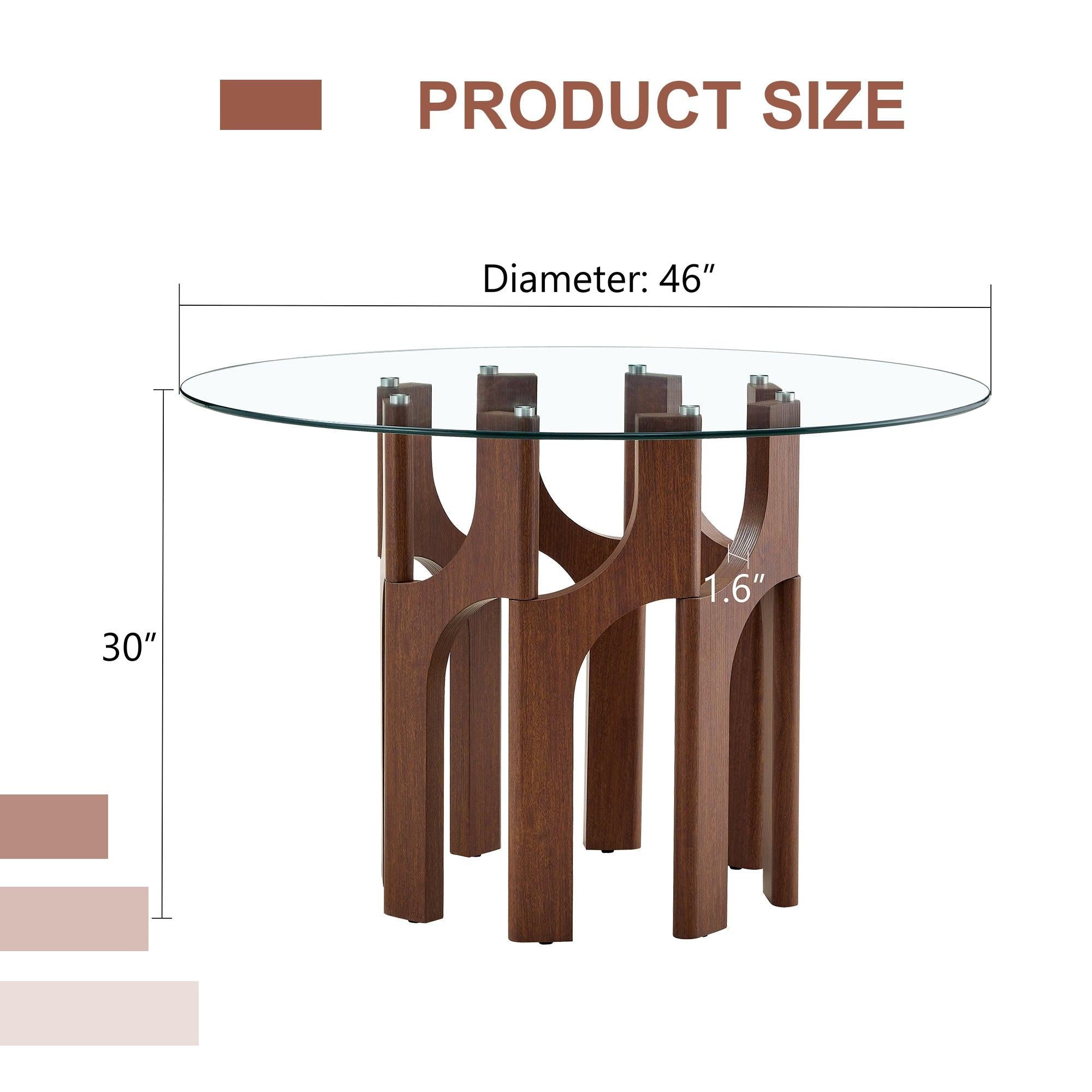 Mid-Century Modern Glass Dining Table for Small Spaces.