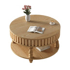 Mid-Century Modern Fluted Coffee Table with Storage.