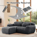 No assembly required for L-Shaped Sectional Sofa - Modular Plush, easy 3-step setup with compressed packaging.