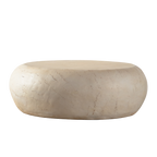 Mid-Century Round Coffee Table - MgO Faux Stone Design.
