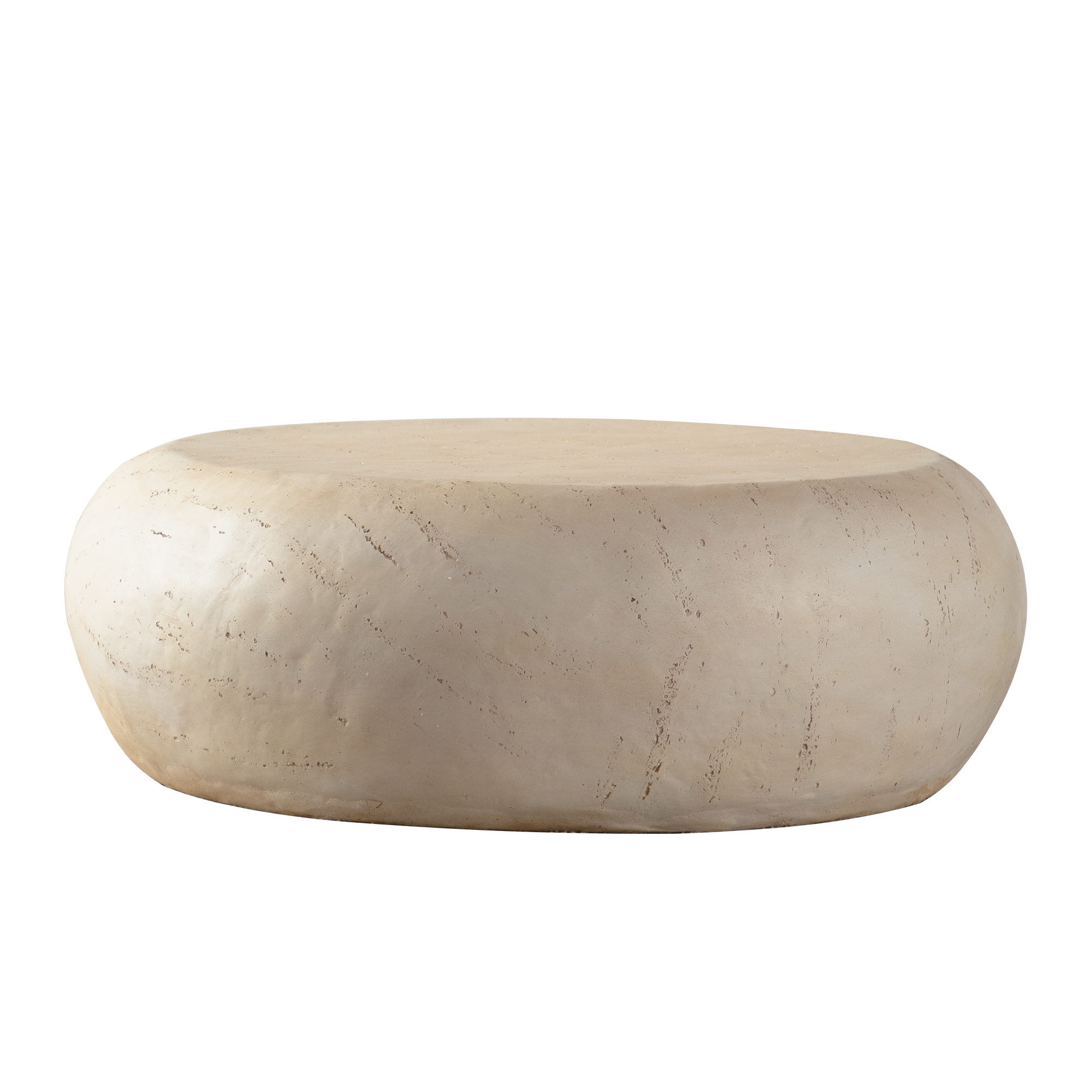Mid-Century Round Coffee Table - MgO Faux Stone Design.