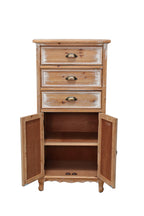 Rustic Wooden Storage Cabinet - Narrow Organizer with Drawers.