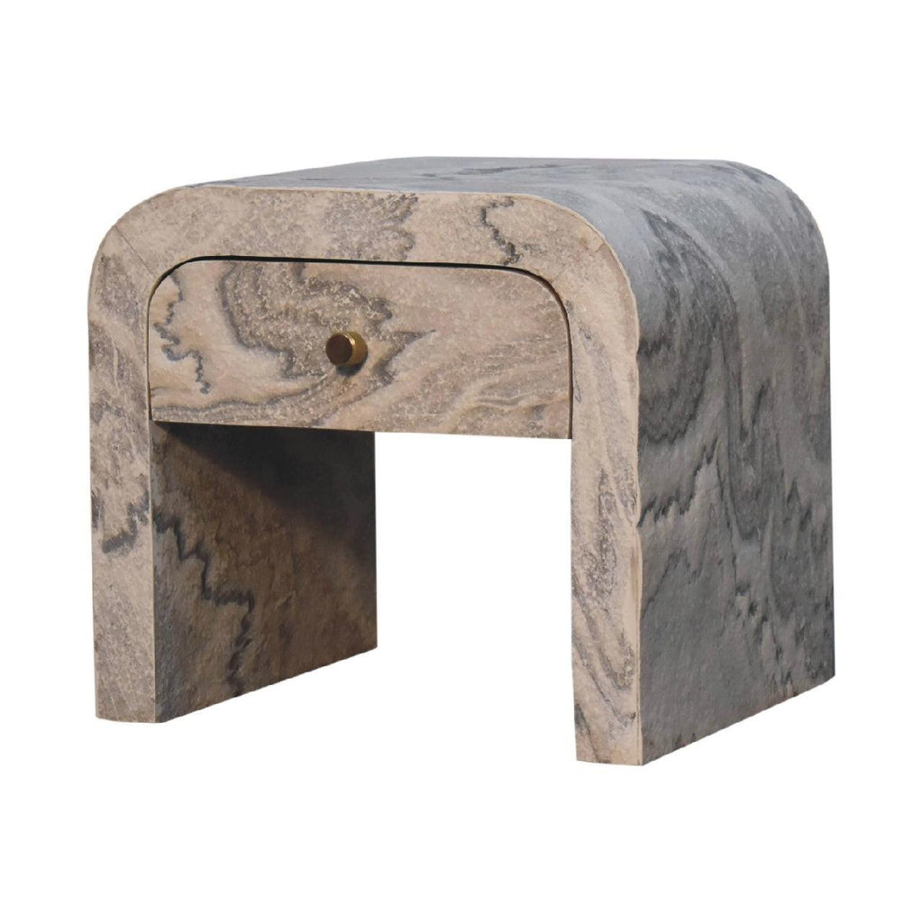 Nouveau Nightstand, 1-Drawer, Marble.