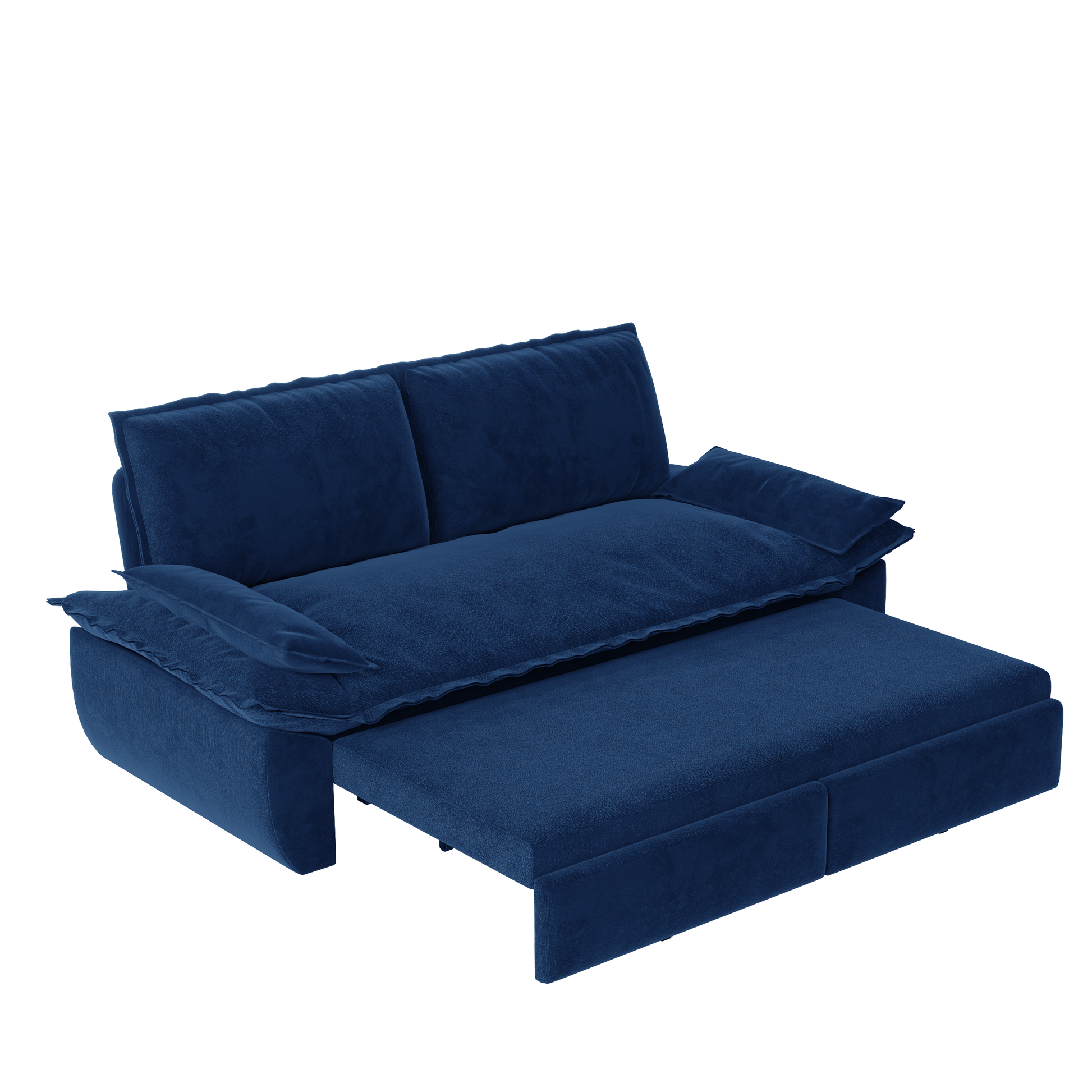 73.2' Queen Pull Out Sofa Bed,3-in-1 Convertible Sleeper Sofa,Multi-Functional Velvet Loveseat Bed,Blue(Old Sku:W1885S00124)