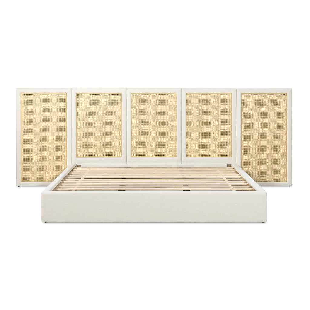 Capri Cane Platform Bed with Extended Headboard.