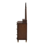 Transitional Dresser with Gold Capped Legs in Dark Cherry.