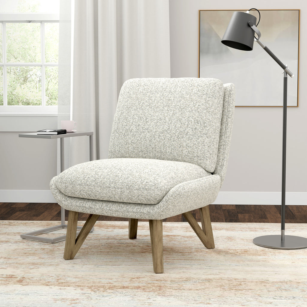 White Armless Accent Chair