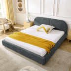 Queen Size Upholstered Bed Frame - Modern Minimalist Design.