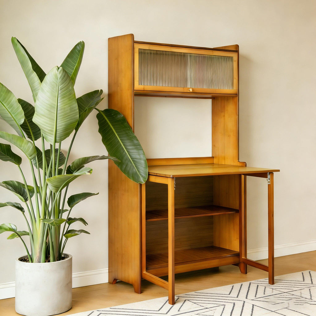 Bamboo Folding Table for Home Office - Multi-Functional Design.