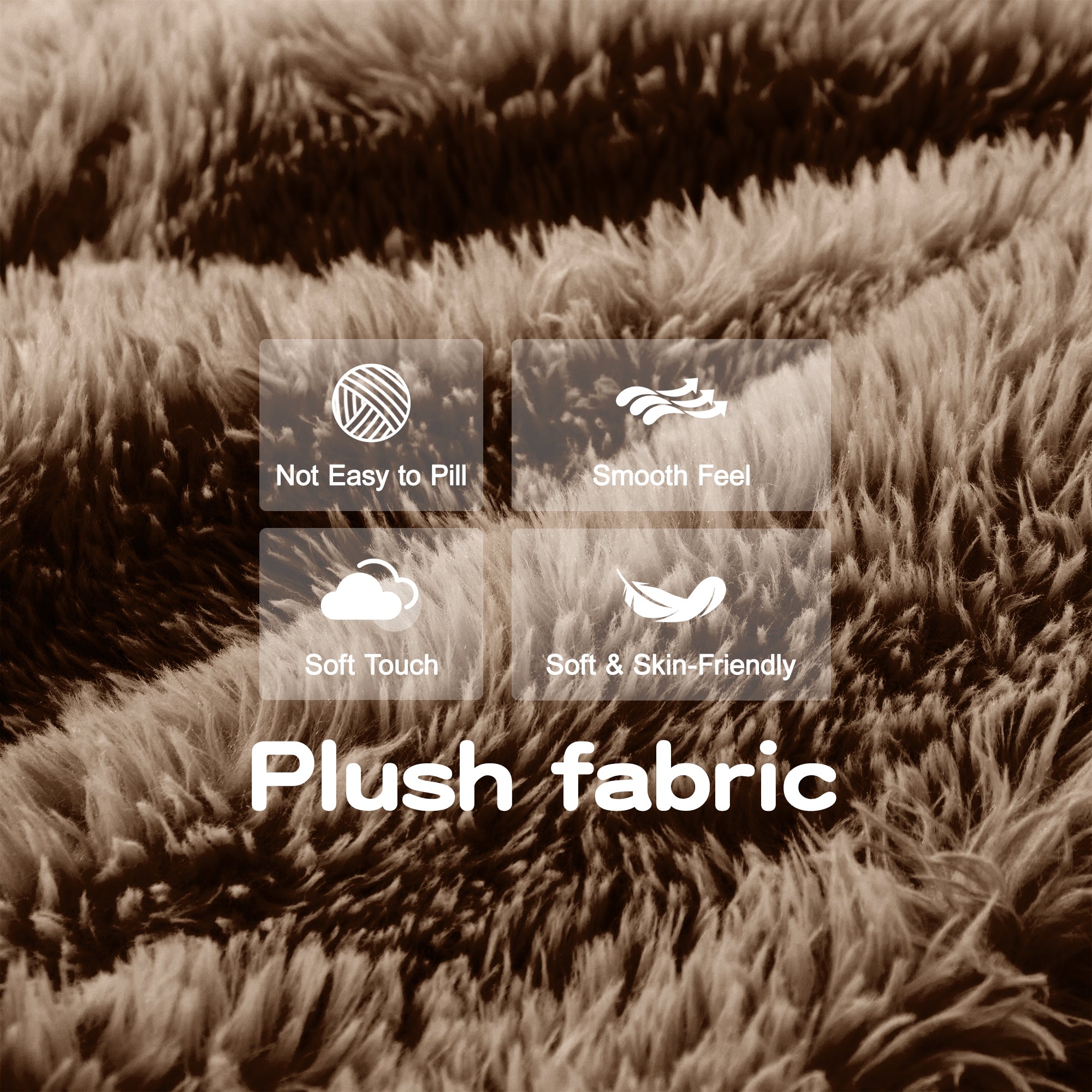 Close-up of plush fabric used in Modular Chocolate Sofa, highlighting soft touch, smooth feel, and skin-friendly texture.