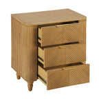 Mid-Century Three Drawer Nightstand for Bedroom and Living Room.