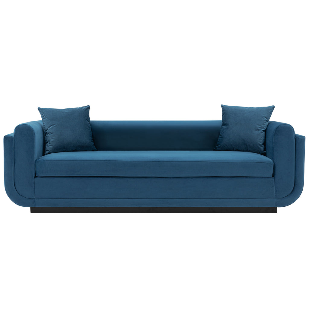 Edmonda 91' Velvet Sofa in Sapphire Blue