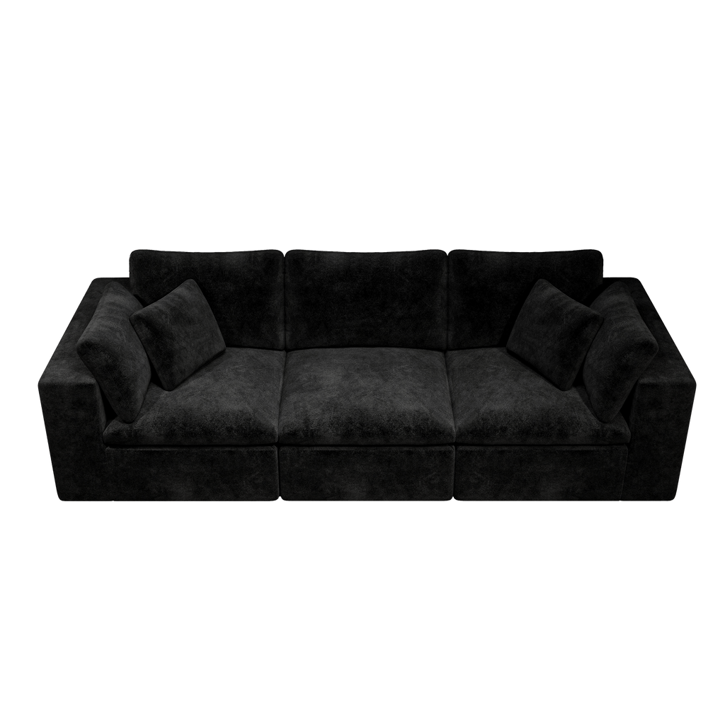 Modular Sectional Sofa in Black - No Assembly Required.