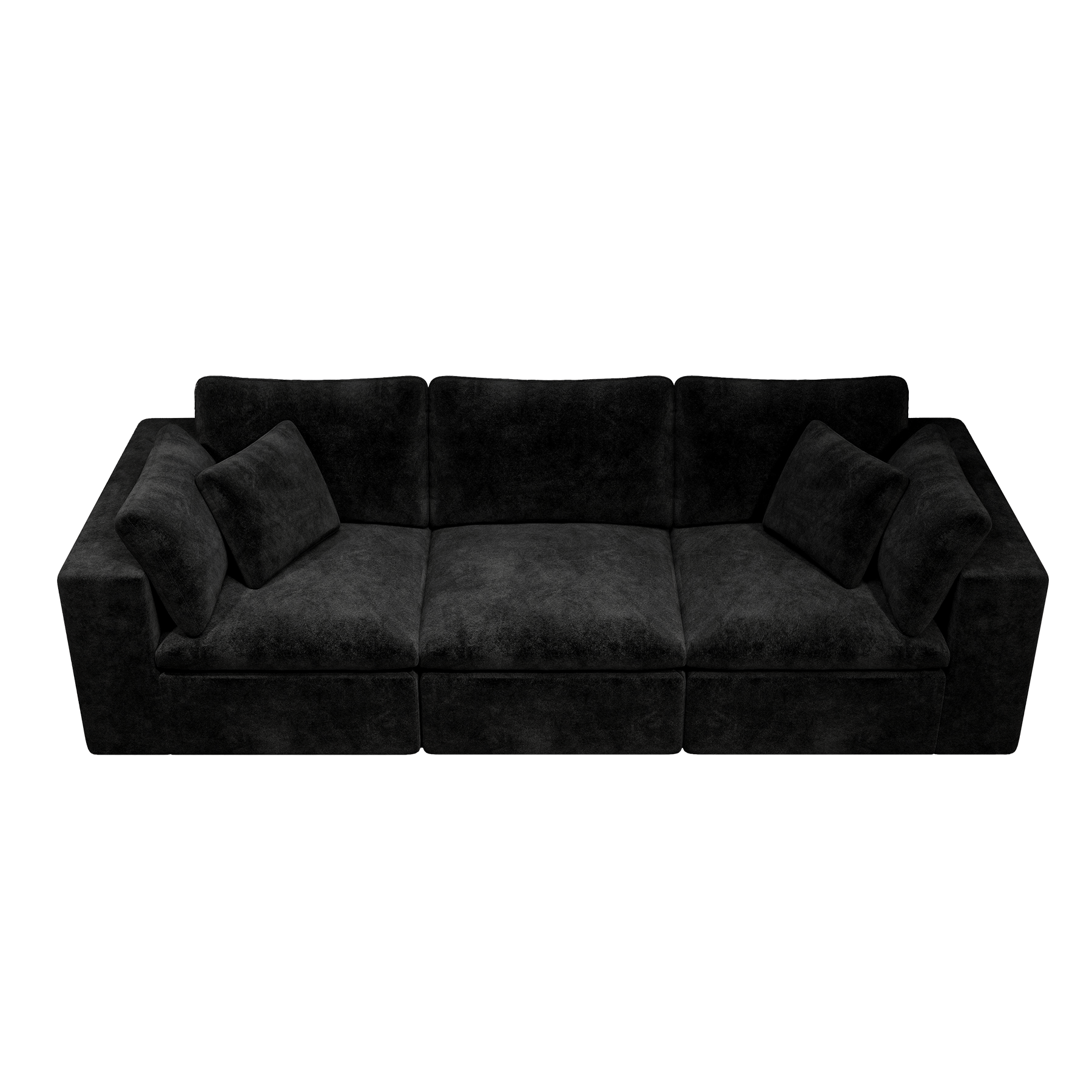 Modular Sectional Sofa in Black - No Assembly Required.
