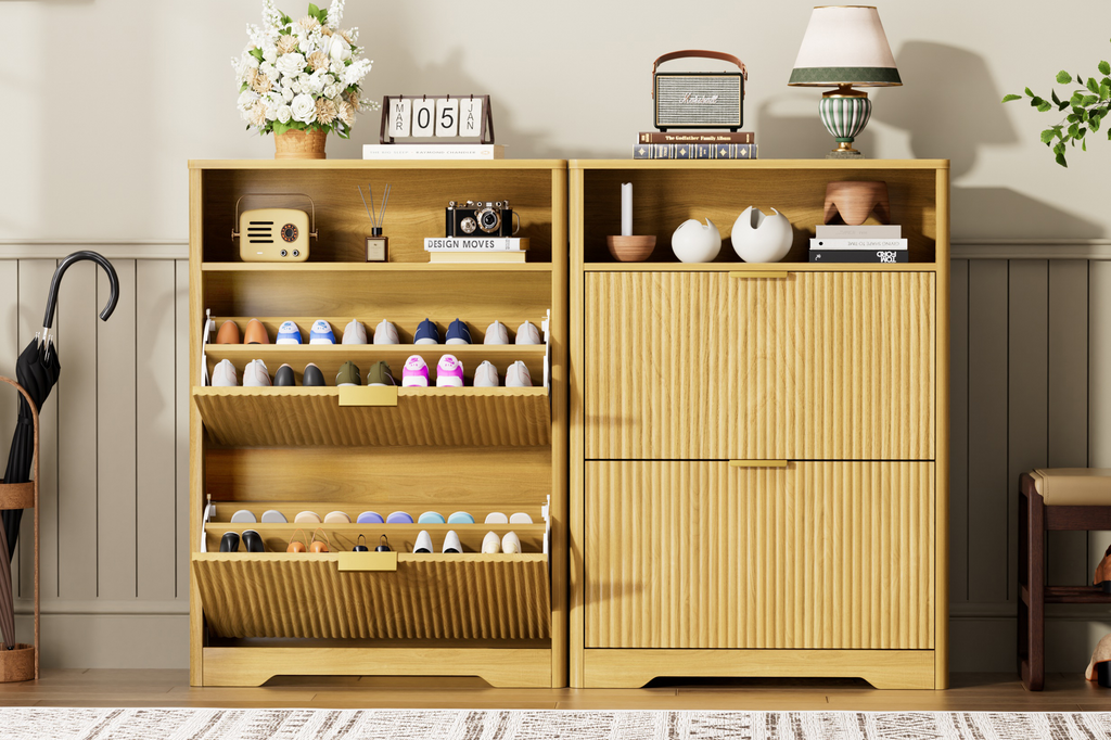 Hidden Shoe Storage Cabinet for Entryways
