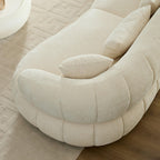 Modern Curved Sectional Sofa for Living Room - Beige.