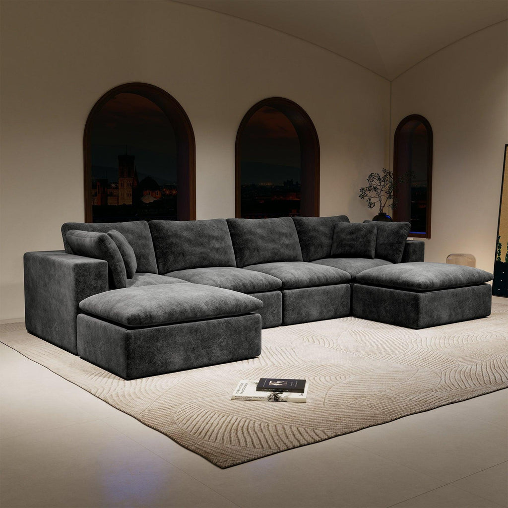 Modular Sectional Sofa Grey - Comfy & Stylish Couch.