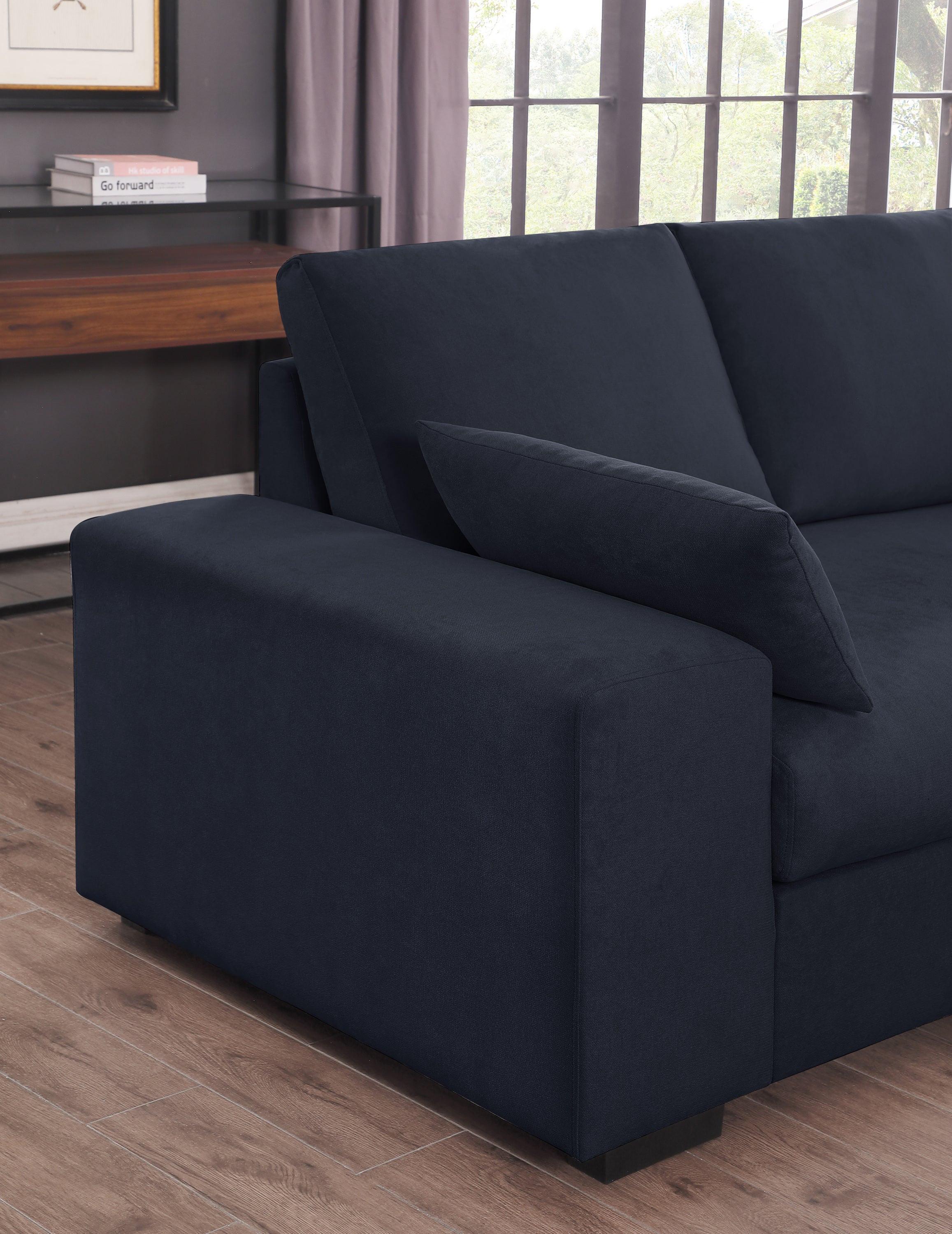 Dark Gray Sectional Sofa with Ottoman.