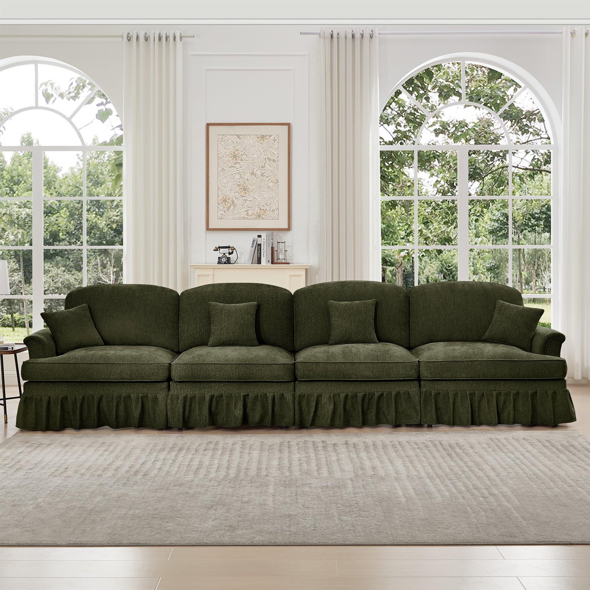 Mid Century 4 Seater Sofa with Flared Arms and Skirts.