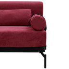 Modern Loveseat Sofa 59' Sofa Couch 2-Seater with USB Ports, Unique Cylindrical Armrests, Red Chenille
