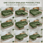 4-Seater Cloud Modular Sectional Sofa with Ottomans.