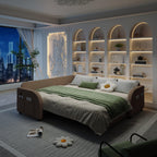 85.1' L-Shaped Pull-Out Sofa Bed with USB Port.