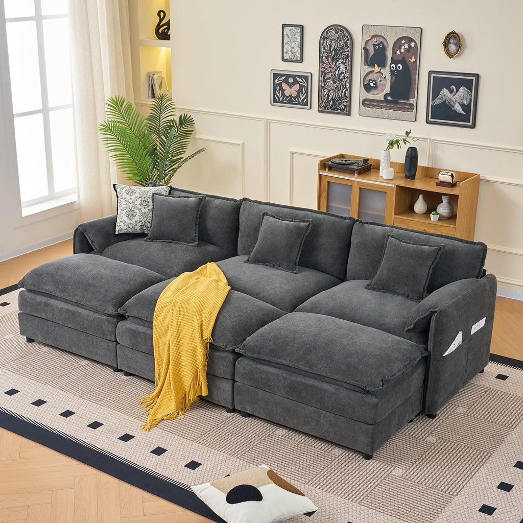 Oversized Deep Seat Modular Sectional Cloud Sofa.