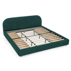 King Size Upholstered Bed Frame in Green - Modern Design.