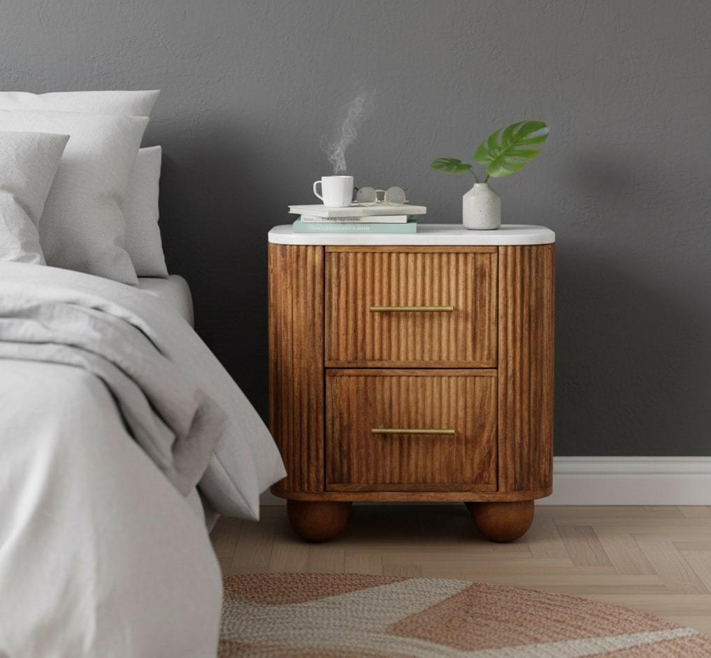 Solid Wood Bedside Table - Artisan Furniture Aurora.