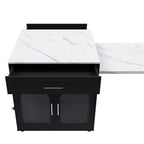 Expandable Kitchen Island with Power Outlet & Storage.