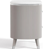 Light Gray Nightstand with Dovetail Drawers.