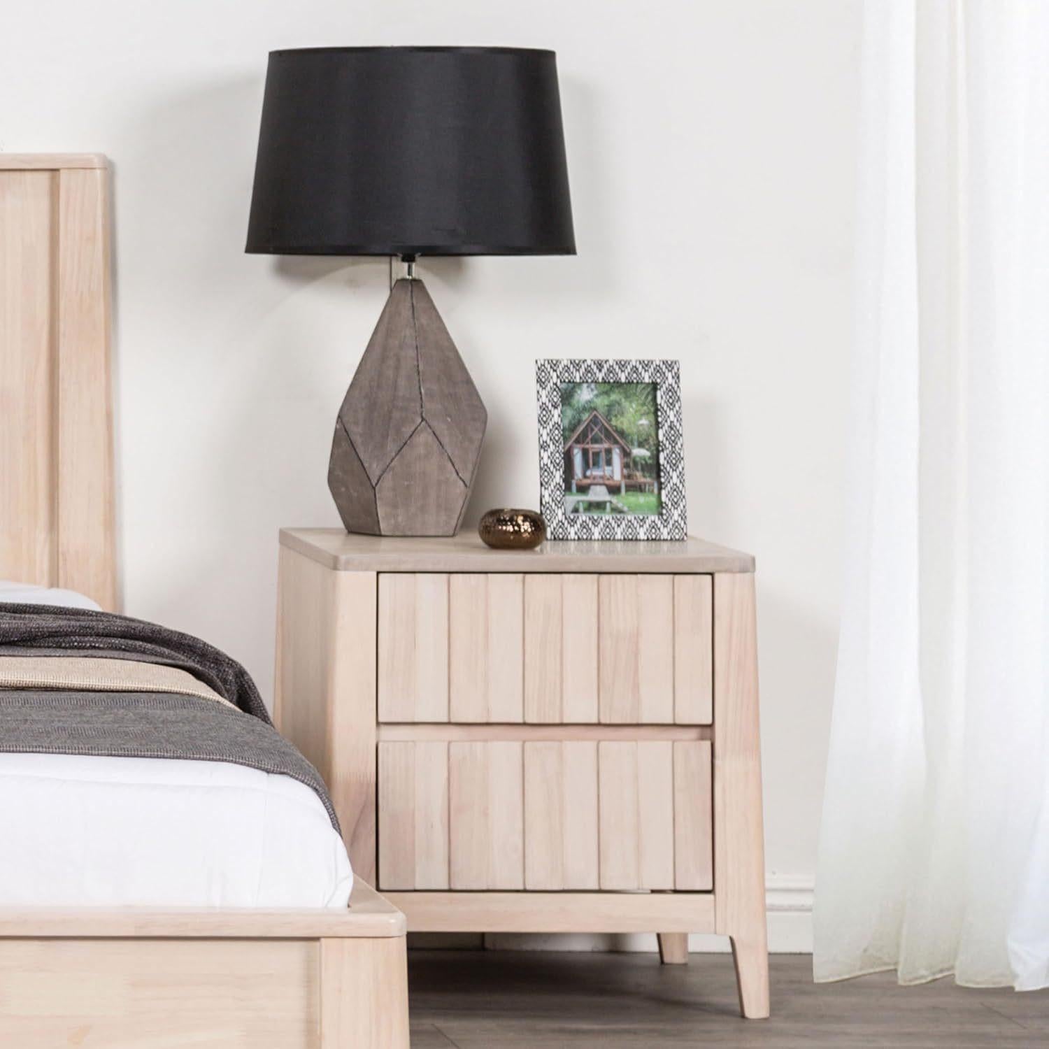 Mid-Century Modern Nightstand with Hidden Handles.