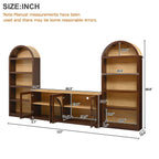 3-Piece Retro TV Stand Set with Bookshelf for TVs.