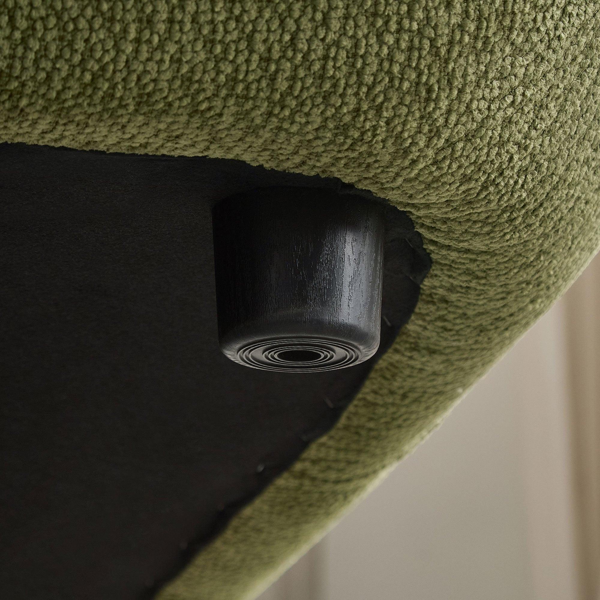 155.91 inch Curved Green Sectional Sofa with 5 Pillows.