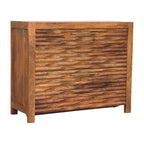 Solid Wood Amber Wavefront Cabinet for Modern Living Space.