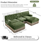 Modular Velvet Chesterfield Sofa with Tassel Skirt.