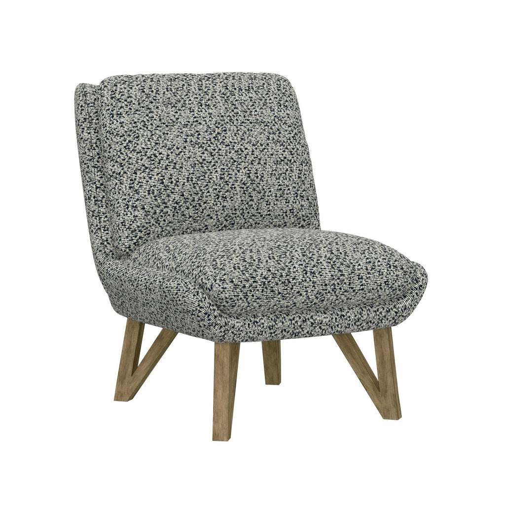 Blue Armless Accent Chair.