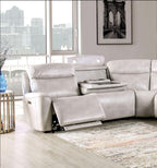 Power Reclining Sectional Sofa with Console & Wedge Chairs.