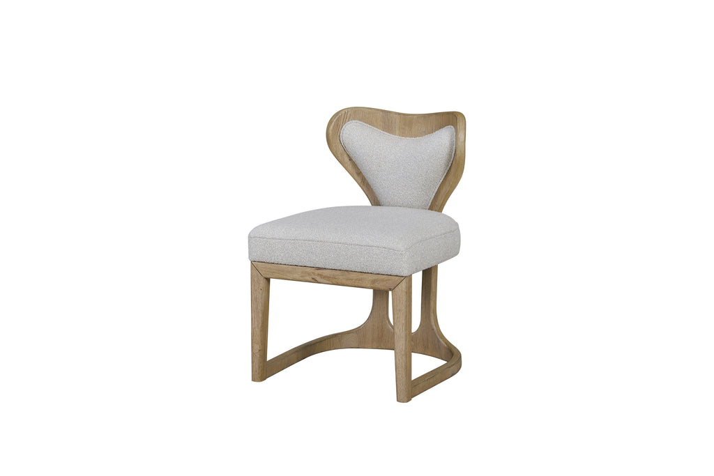 Angled view of English Knotty Oak Chair with wrap-back design and soft cushioned seat, ideal for stylish dining spaces.