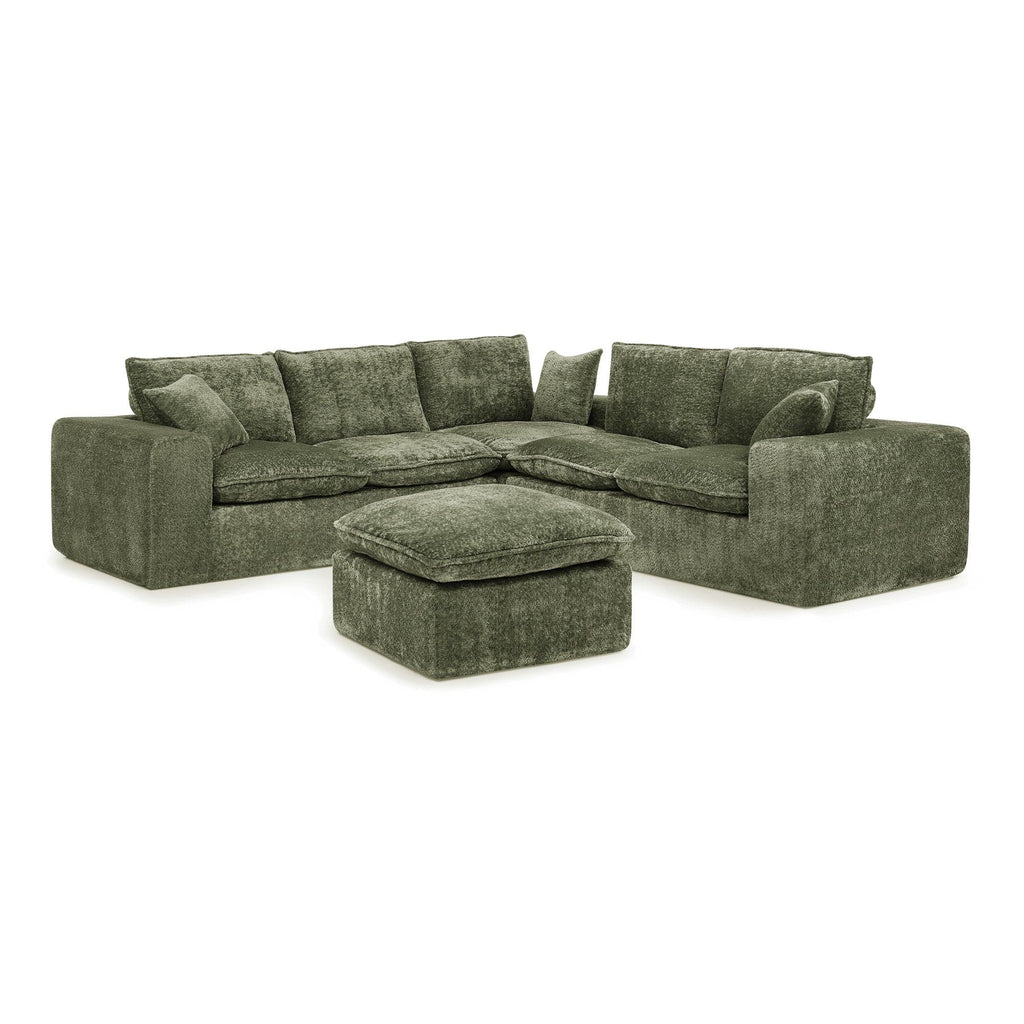 107'' L-shaped Sectional Sofa with Moveable Ottoman.