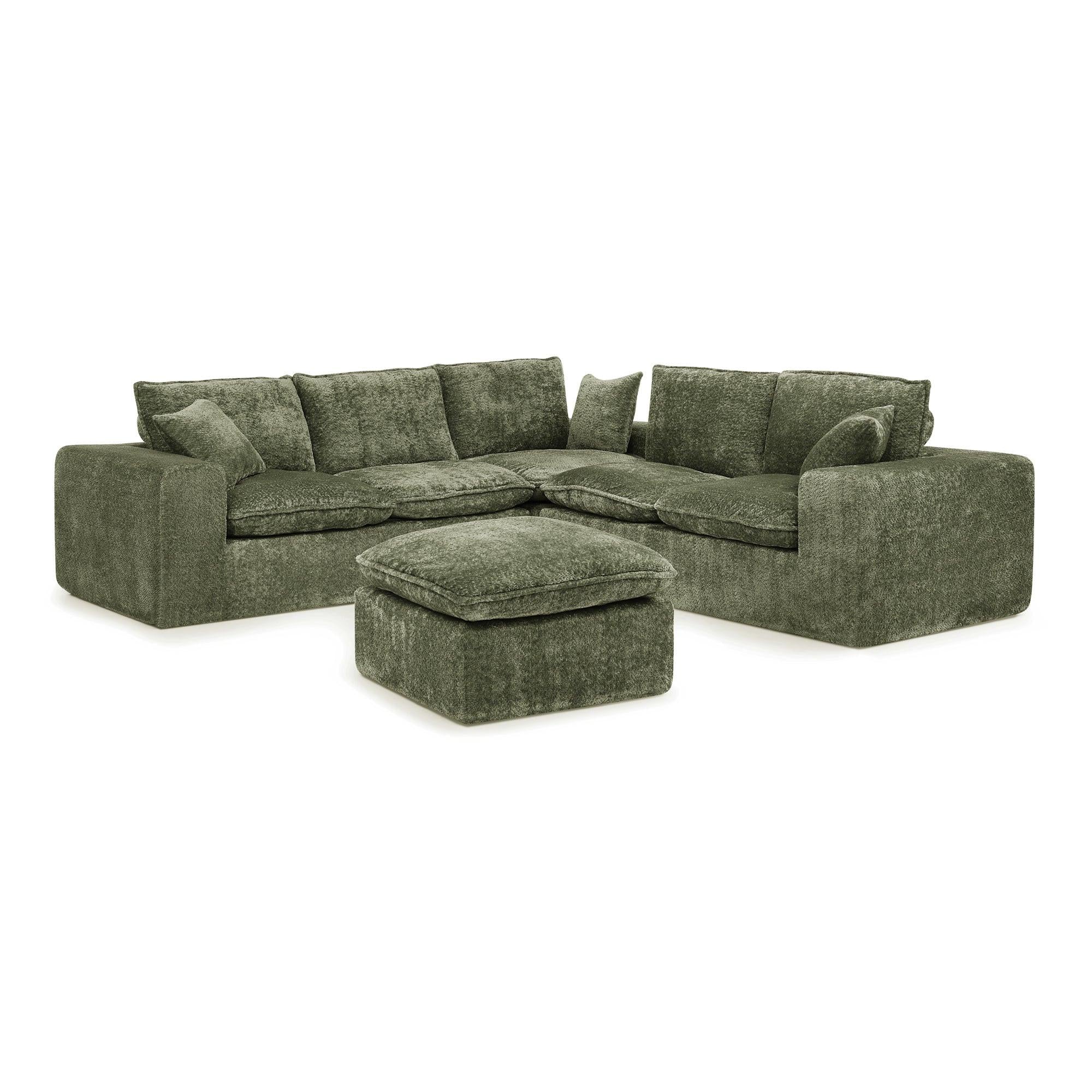 107'' L-shaped Sectional Sofa with Moveable Ottoman.