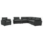 Hollander Dark Grey Modular Power Reclining Sectional Sofa.