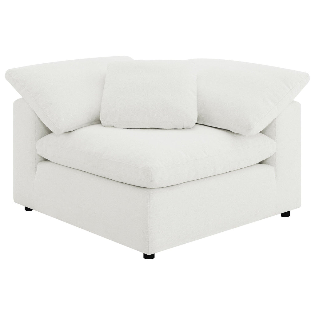Segoura Ivory Upholstered Modular Sectional with Ottoman.