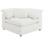 Segoura Ivory Upholstered Modular Sectional with Ottoman.