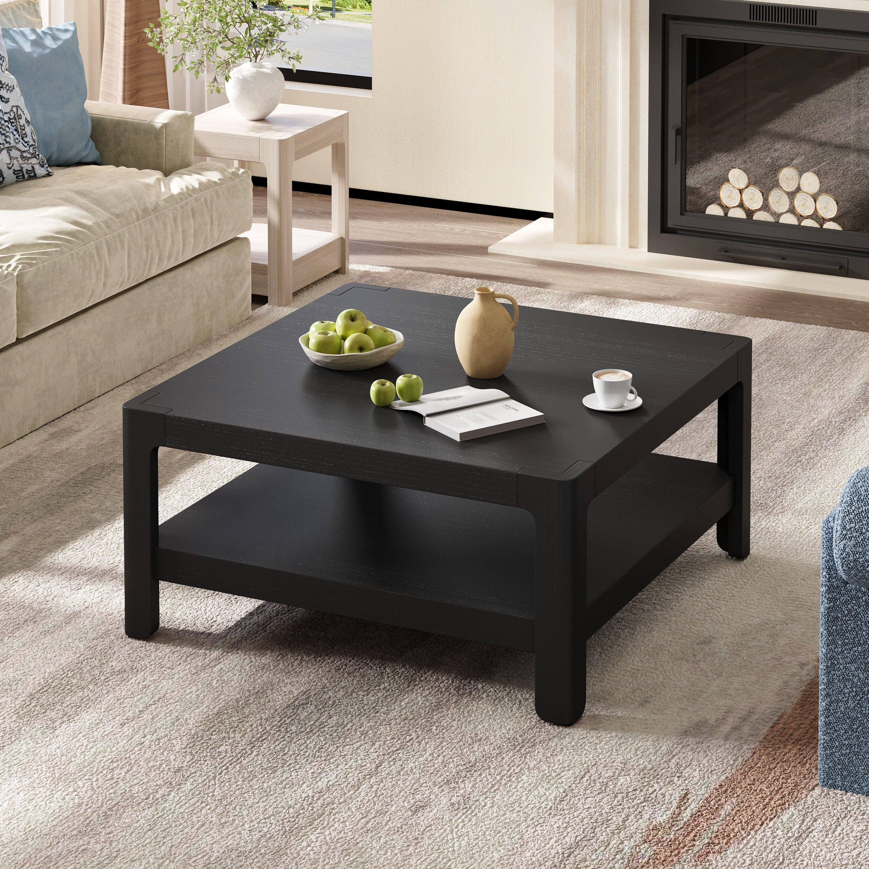 Farmhouse Coffee Table with Soft Rounded Profile.