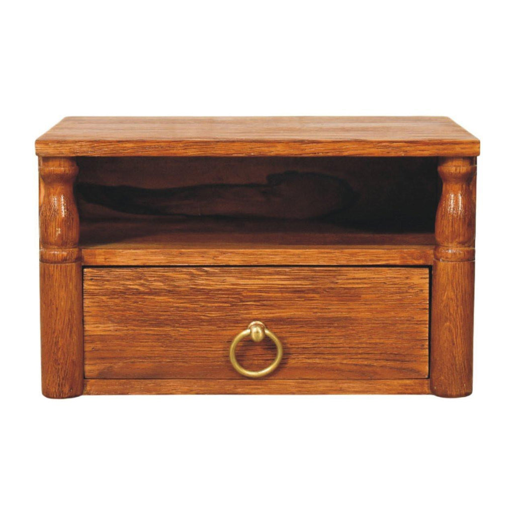 Artisan Furniture Solid Wood Turned Pillar Nightstand.