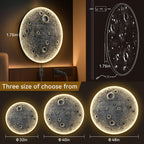 48-Inch Realistic Resin Moon Wall Light – Plug-In Dimmable LED Moon Sconce with Remote Control, 45 W Main & 20 W Night Light, Meteorite Crater Texture, 1.75″ Thick Wall-Mounted Décor for Home & Commer.
