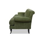 Alana Lawson Olive Green Velvet Sofa for Living Room.