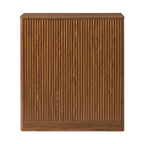 Walnut 31.5-inch Sideboard Cabinet with Curved Design.