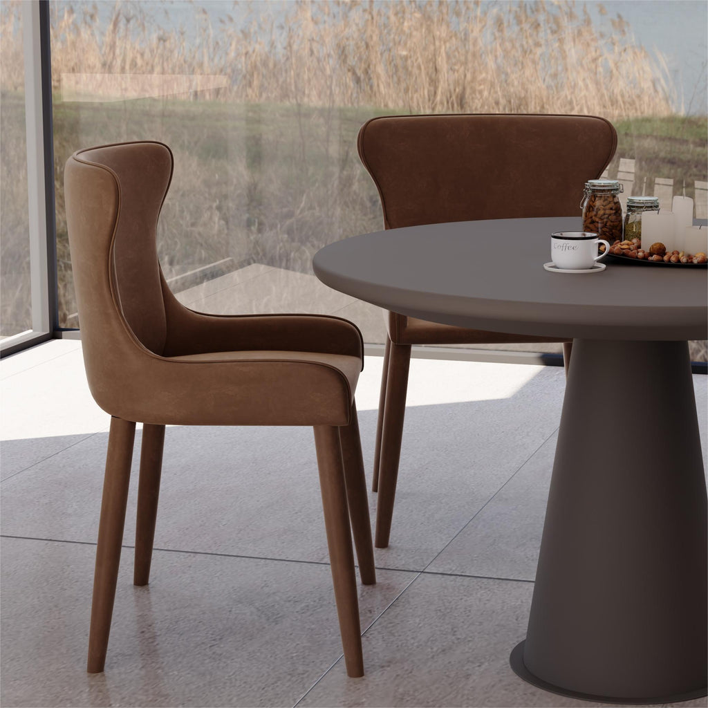 PU Leather Dining Chair Set of 2 for Modern Kitchens.